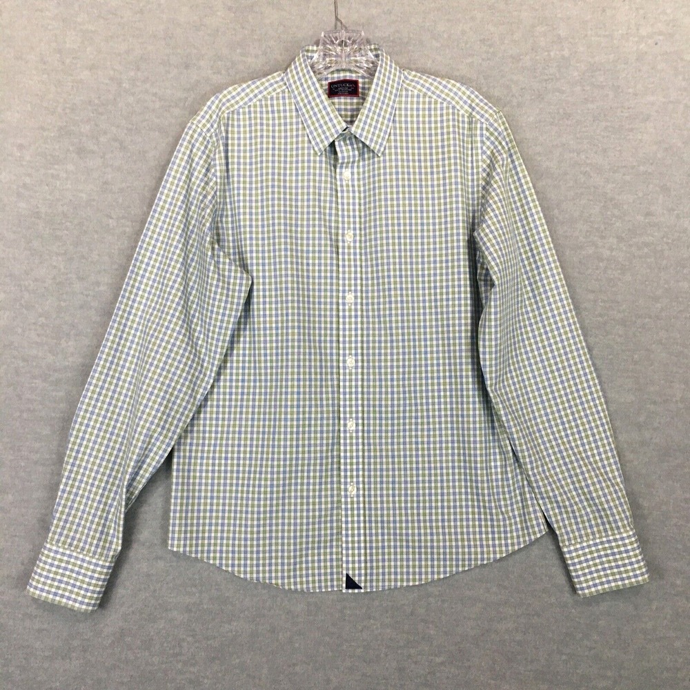 UNTUCKit Dress Shirt Dubois Plaid Slim Fit Wrinkle Free Long Sleeve Green Medium - Picture 2 of 12